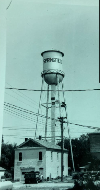 Water tower and Fire Hall Circa 1960